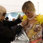 Barbara Hulanicki creating an outfit for a festival-goer at Port Eliot by Fiona Campbell